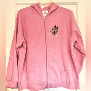 Quacker Factory Embellished Pink Fleece Zip Front Jacket Sz XL